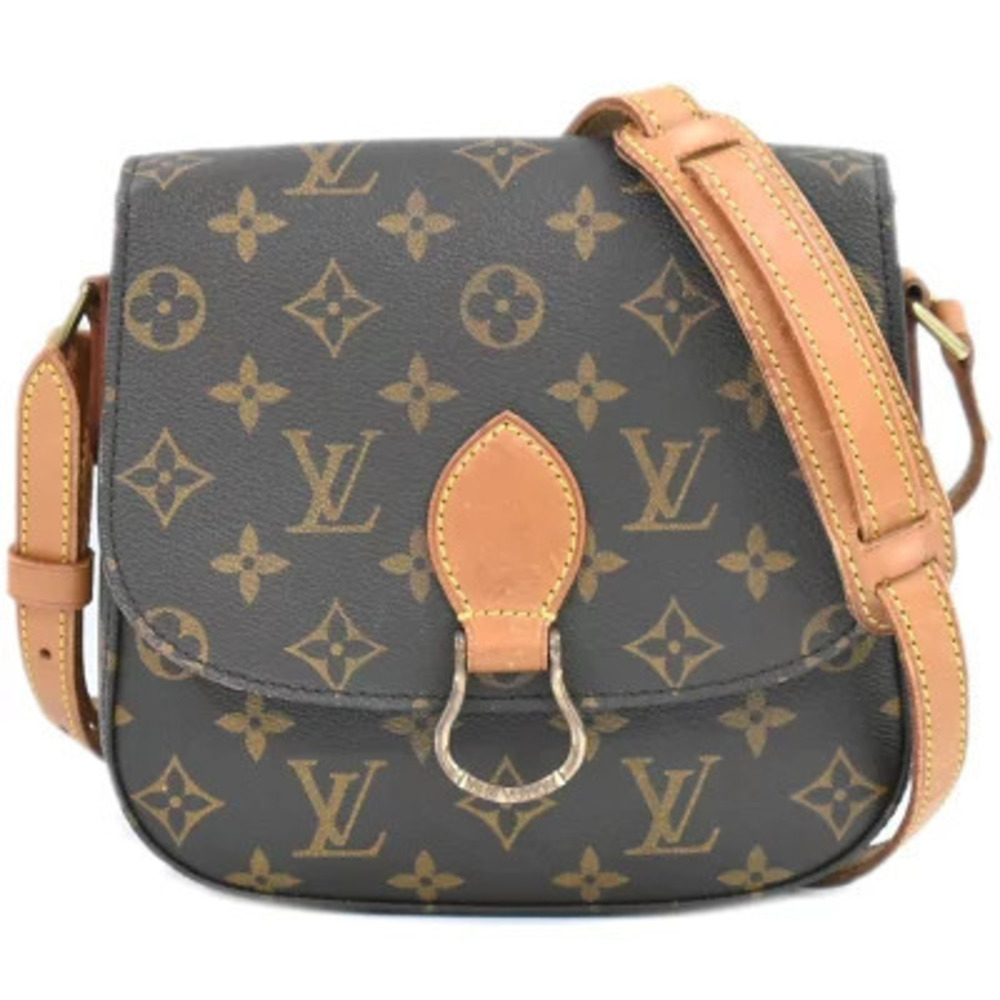 Louis Vuitton LV Saint Cloud Monogram Pochette Shoulder Bag Canvas Leather Brown